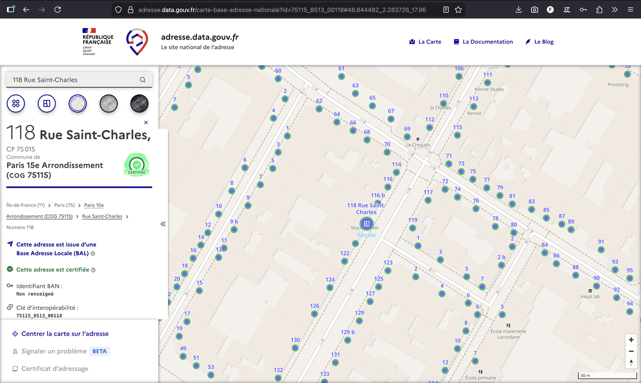 Exemple d'adresse BAN